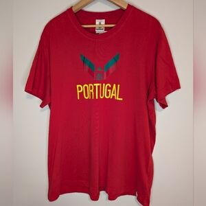 Adidas Red Portugal Graphic Tee with Yellow Print FIFA